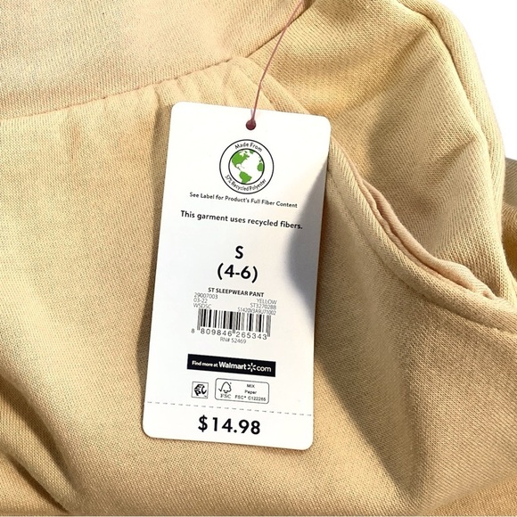 Secret Treasures Soft Mellow Yellow Sleep Lounge Pants Crop Pockets NEW Straight - Picture 10 of 11